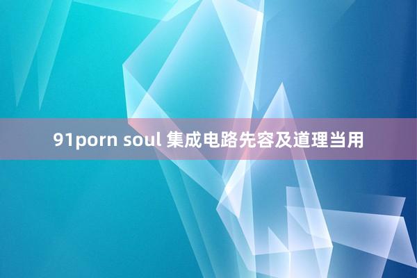 91porn soul 集成电路先容及道理当用