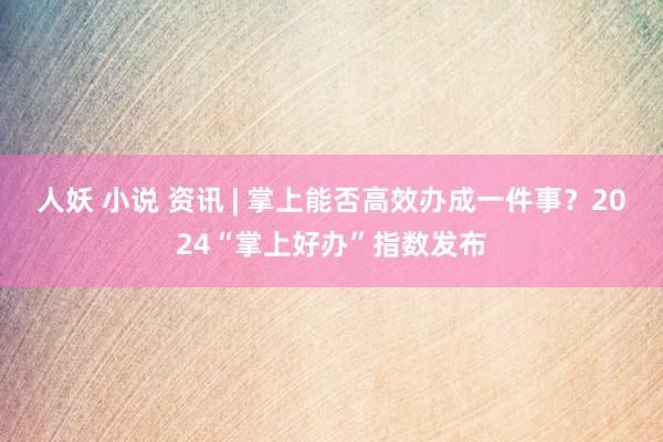 人妖 小说 资讯 | 掌上能否高效办成一件事？2024“掌上好办”指数发布