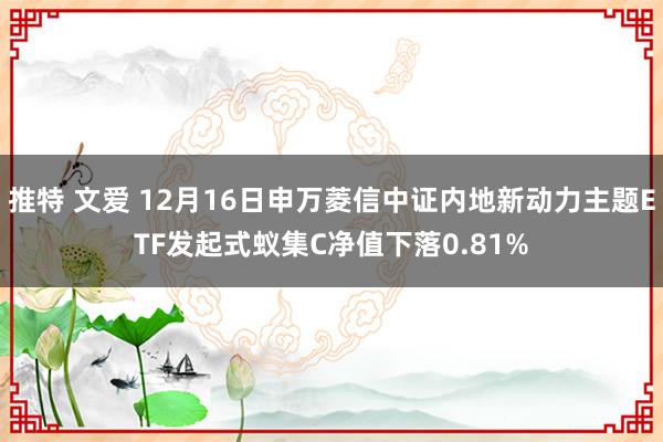 推特 文爱 12月16日申万菱信中证内地新动力主题ETF发起式蚁集C净值下落0.81%